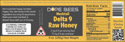 Hemp Delta 9 Raw Honey 9oz Jar- Dope Bees™