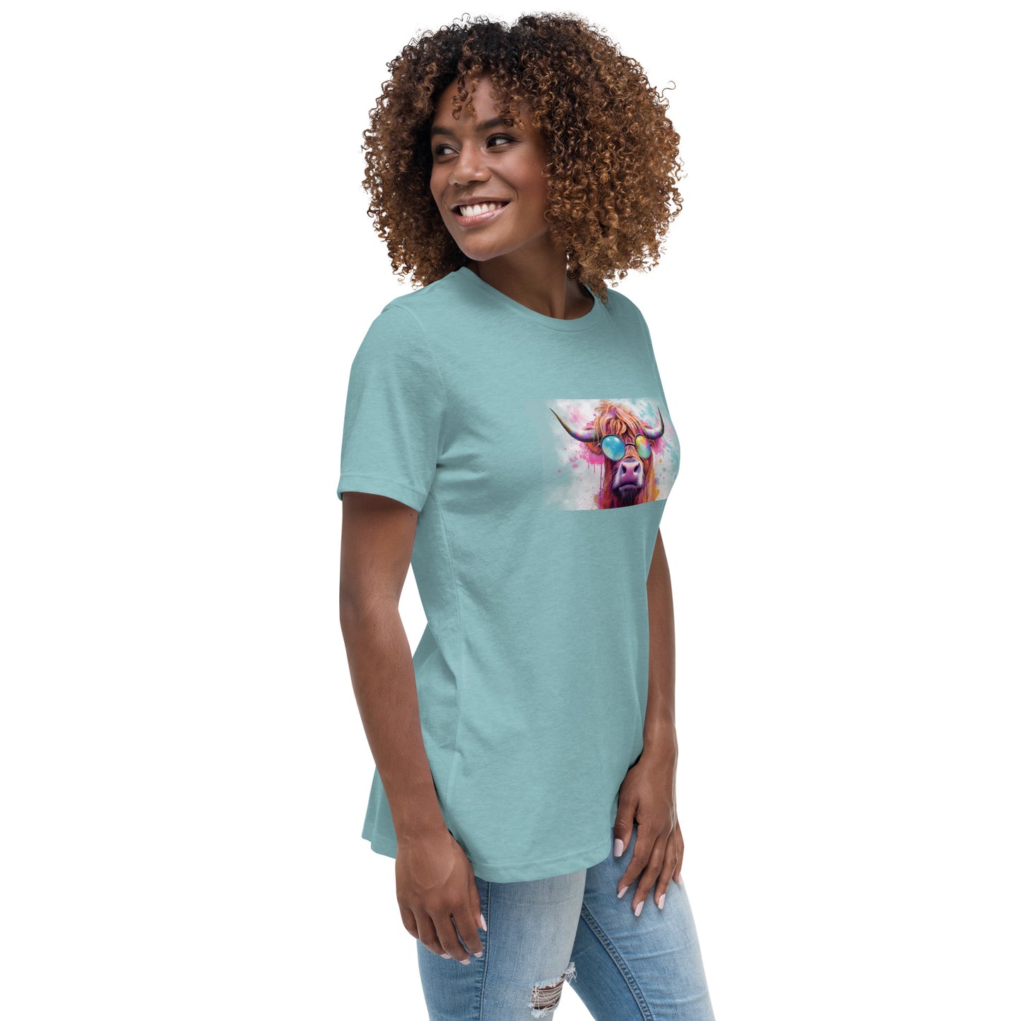 Women's Relaxed T-Shirt w/ Hip Cow