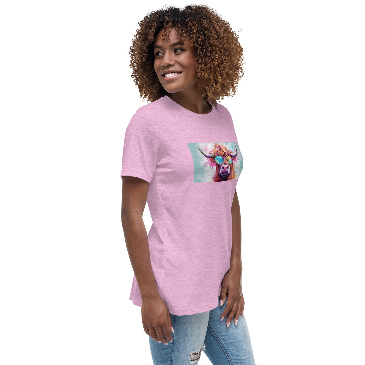 Women's Relaxed T-Shirt w/ Hip Cow