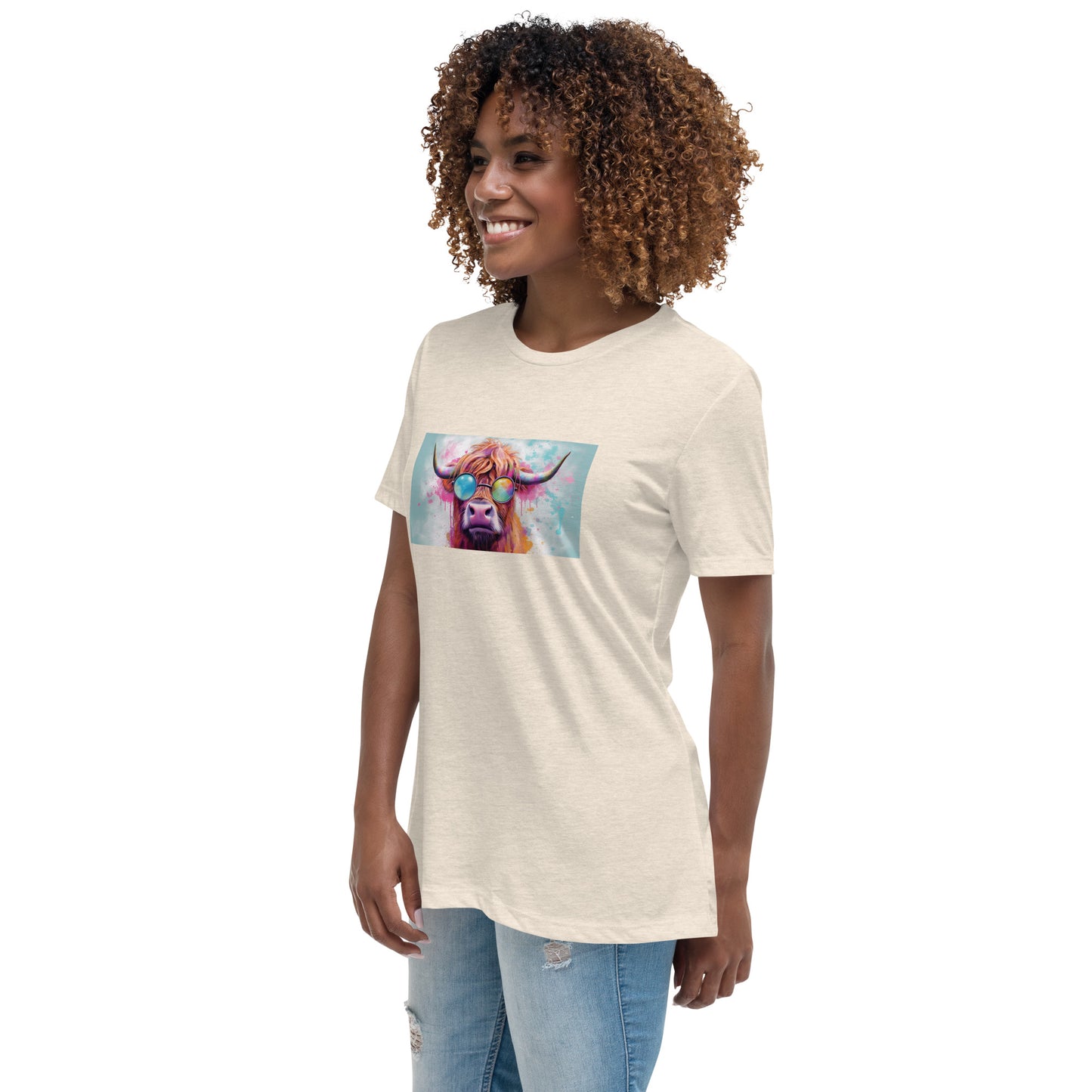 Women's Relaxed T-Shirt w/ Hip Cow