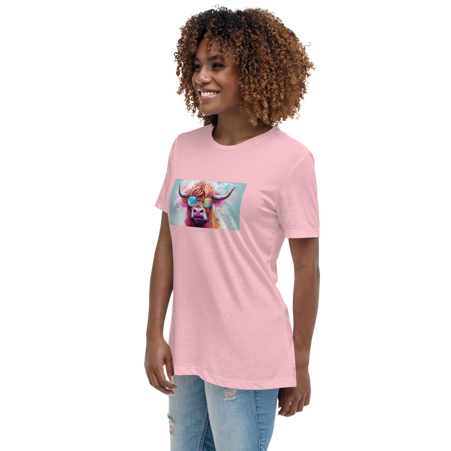 Women's Relaxed T-Shirt w/ Hip Cow