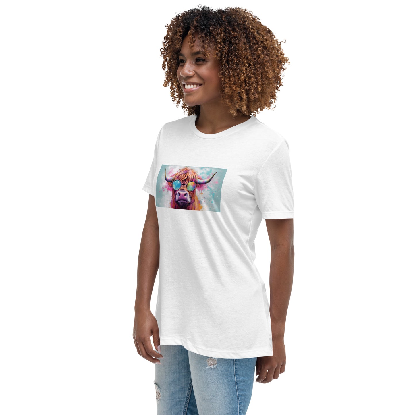 Women's Relaxed T-Shirt w/ Hip Cow